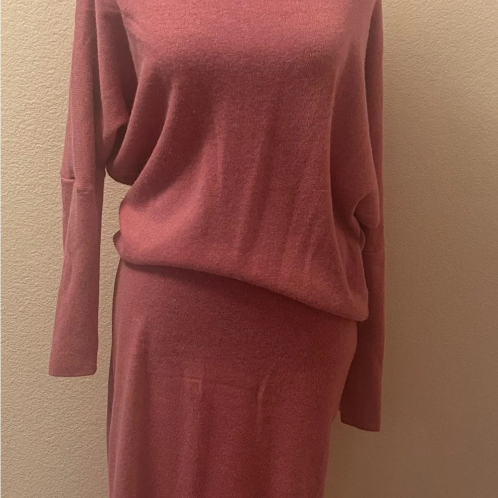 SOUVENIR- pink sweater half sleeve dress 80%POLYESTER 15%VISCOSA  5 %ELASTANE - Picture 8 of 8